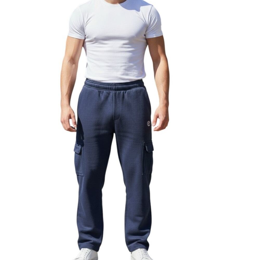 Vintage Protege Cargo Style Sweatpants, Loose Fit, Navy Blue, Men's Size L
